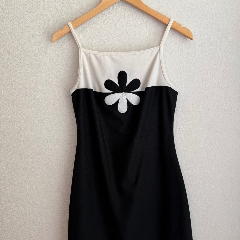 Vintage Black and White Mini Dress